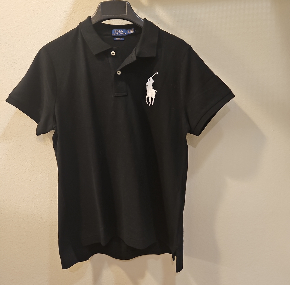 Polo by Ralph Lauren Black Polo with White Player Logo